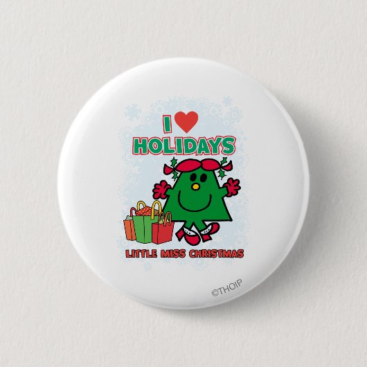 Little Miss Christmas | Ik hou van Feestdagen Ronde Button 5,7 Cm (Voorkant)