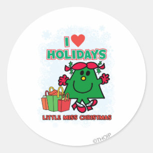 Little Miss Christmas   Ik hou van Feestdagen Ronde Sticker