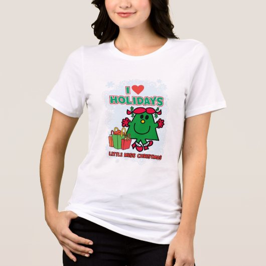 Little Miss Christmas | Ik hou van Feestdagen Tri-Blend Shirt (Voorkant)