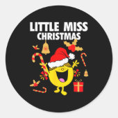 Little Miss Christmas Ronde Sticker (Voorkant)