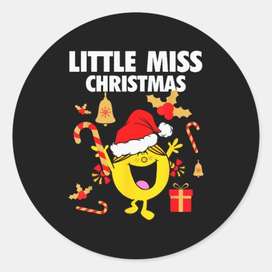 Little Miss Christmas  Ronde Sticker (Voorkant)