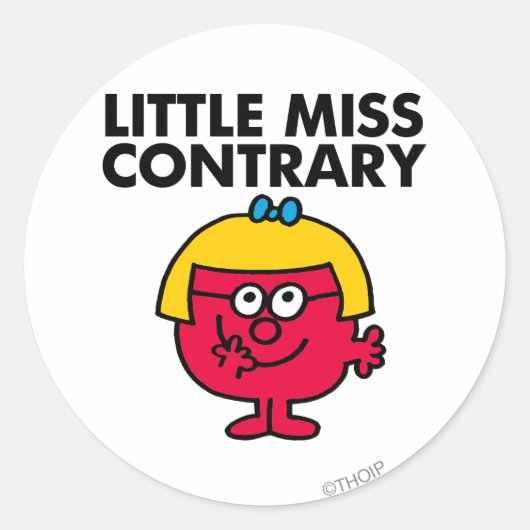 Little Miss Contrary Ronde Sticker (Voorkant)