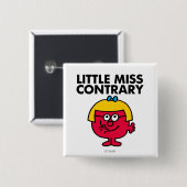 Little Miss Contrary Vierkante Button 5,1 Cm (Voorkant /achterkant)