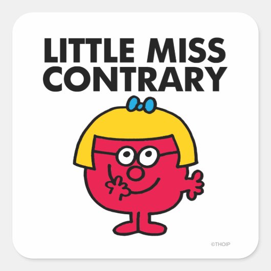 Little Miss Contrary Vierkante Sticker (Voorkant)