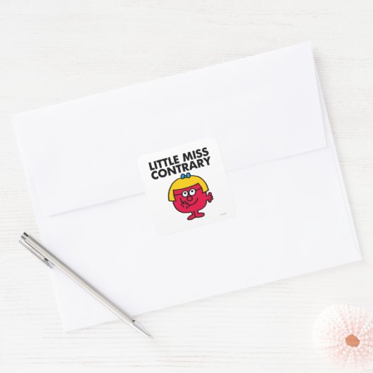 Little Miss Contrary Vierkante Sticker (Envelop)