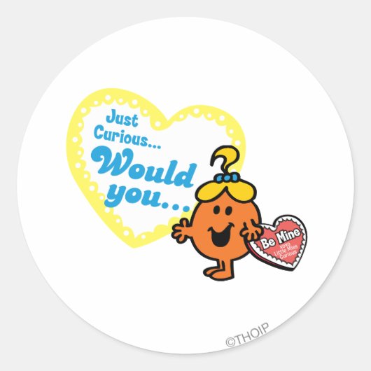 Little Miss Curious Valentijnsdag Wish Ronde Sticker (Voorkant)