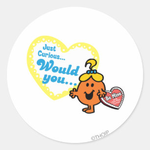 Little Miss Curious Valentijnsdag Wish Ronde Sticker