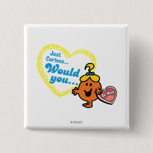 Little Miss Curious Valentijnsdag Wish Vierkante Button 5,1 Cm