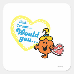 Little Miss Curious Valentine's Day Wish Vierkante Sticker