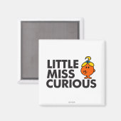 Little Miss Curious | Zwarte briefing Magneet (Voorkant / Achterkant)