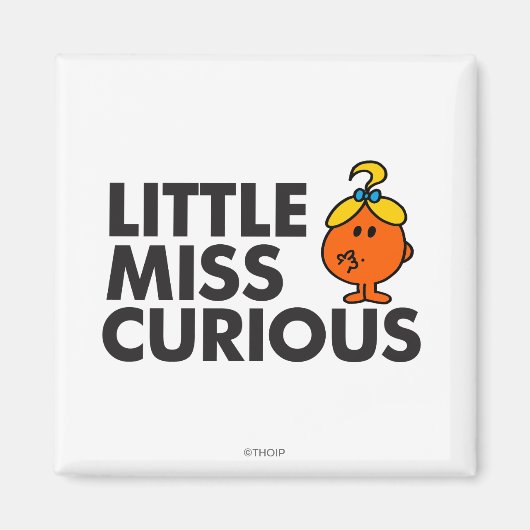 Little Miss Curious | Zwarte briefing Magneet (Voorkant)