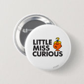 Little Miss Curious | Zwarte briefing Ronde Button 5,7 Cm (Voorkant /achterkant)