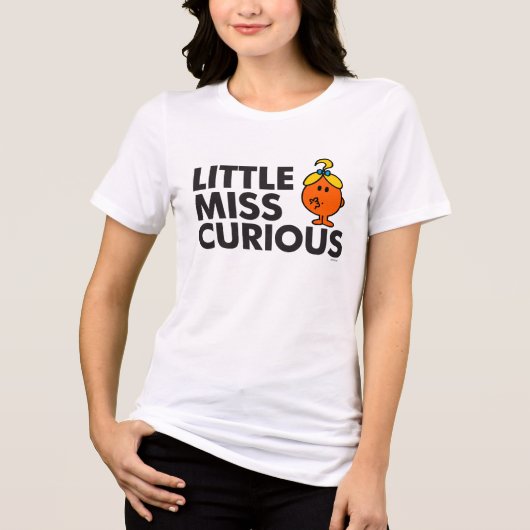 Little Miss Curious | Zwarte briefing Tri-Blend Shirt (Voorkant)