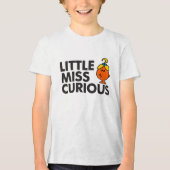 Little Miss Curious | Zwarte briefing Tri-Blend Shirt (Voorkant)