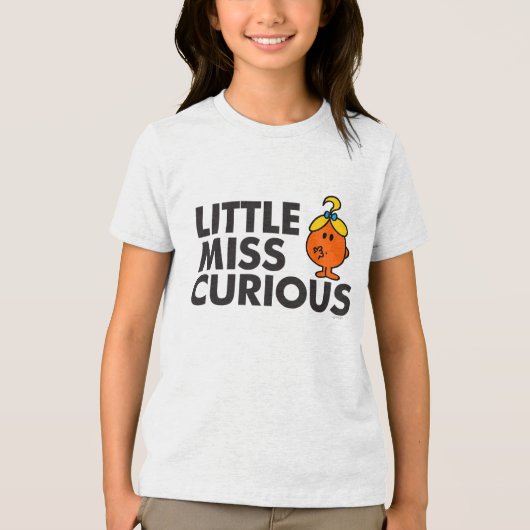 Little Miss Curious | Zwarte briefing Tri-Blend Shirt (Voorkant)