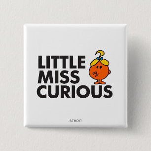 Little Miss Curious Zwarte briefing Vierkante Button 5,1 Cm