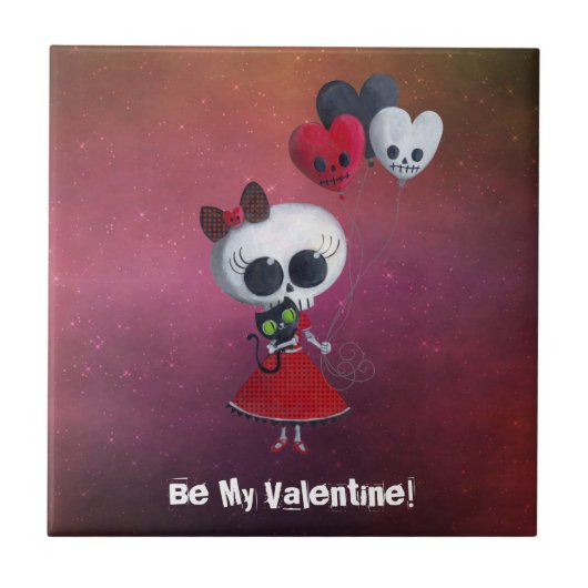 Little Miss Death Valentijn Tegeltje (Voorkant)
