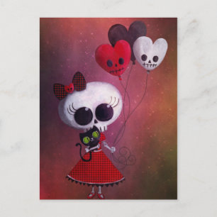 Little Miss Death Valentine Girl Feestdagenkaart