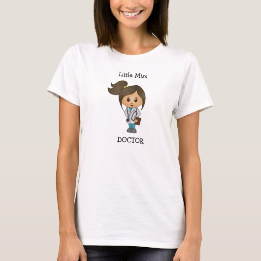 Little Miss Doctor - Cute Brunette T-shirt (Voorkant)