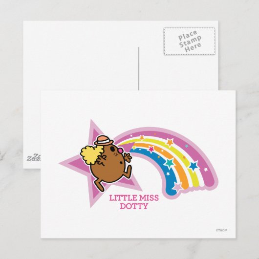 Little Miss Dotty | Regenbogen achtervolgen Briefkaart (Voorkant / Achterkant)