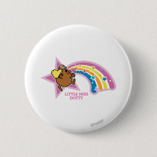 Little Miss Dotty   Regenbogen achtervolgen Ronde Button 5,7 Cm