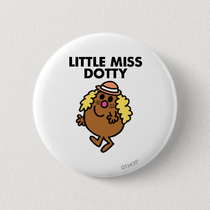 Little Miss Dotty Waving Ronde Button 5,7 Cm