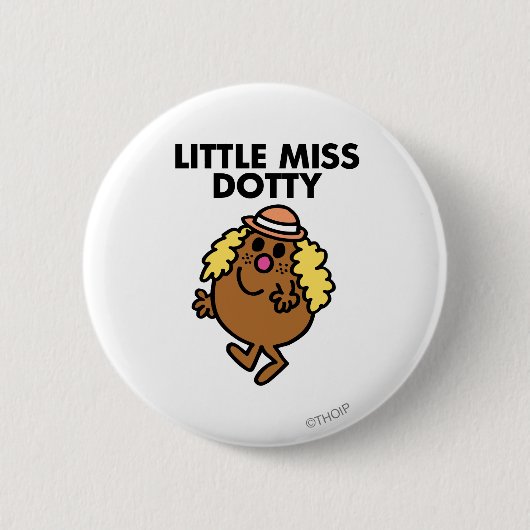 Little Miss Dotty Waving Ronde Button 5,7 Cm (Voorkant)