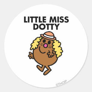 Little Miss Dotty Waving Ronde Sticker