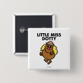 Little Miss Dotty Waving Vierkante Button 5,1 Cm (Voorkant /achterkant)