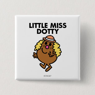 Little Miss Dotty Waving Vierkante Button 5,1 Cm