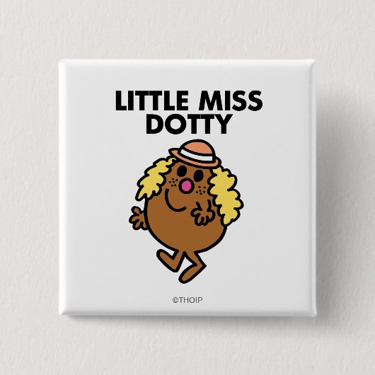 Little Miss Dotty Waving Vierkante Button 5,1 Cm (Voorkant)