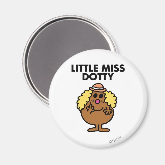 Little Miss Dotty | zwarte belettering Magneet (Voorkant / Achterkant)