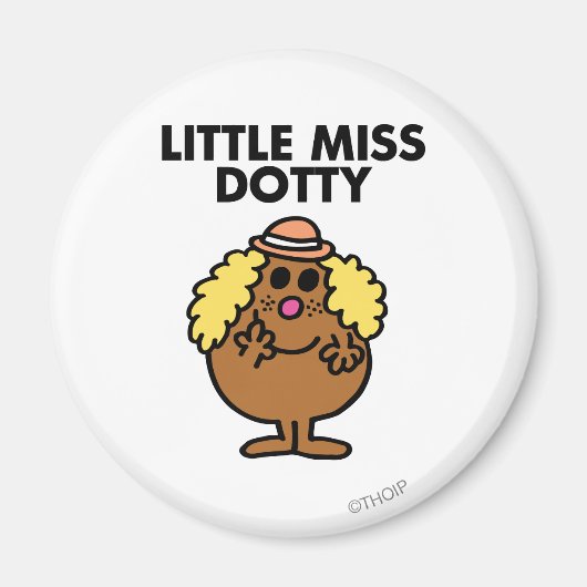 Little Miss Dotty | zwarte belettering Magneet (Voorkant)