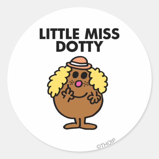 Little Miss Dotty | zwarte belettering Ronde Sticker (Voorkant)