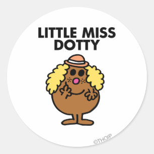 Little Miss Dotty   zwarte belettering Ronde Sticker