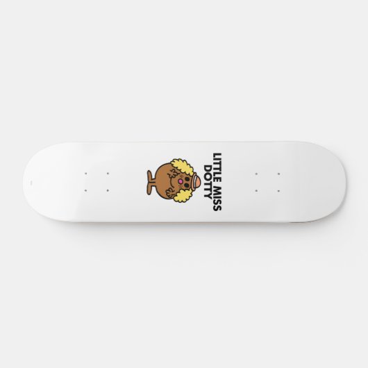 Little Miss Dotty | zwarte belettering Skateboard (Horizontaal)