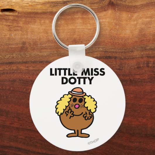 Little Miss Dotty | zwarte belettering Sleutelhanger (Voorkant)