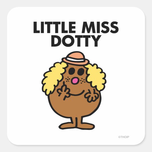 Little Miss Dotty | zwarte belettering Vierkante Sticker (Voorkant)