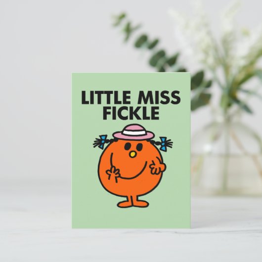 Little Miss Fickle | zwarte belettering Briefkaart (Staand voorkant)