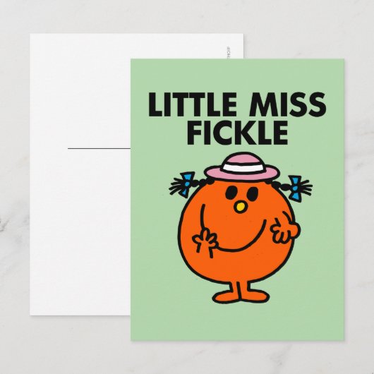 Little Miss Fickle | zwarte belettering Briefkaart (Voorkant / Achterkant)