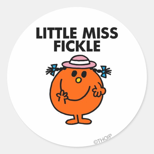 Little Miss Fickle | zwarte belettering Ronde Sticker (Voorkant)