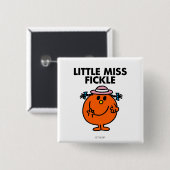 Little Miss Fickle | zwarte belettering Vierkante Button 5,1 Cm (Voorkant /achterkant)