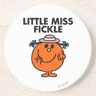 Little Miss Fickle   zwarte belettering Zandsteen Onderzetter