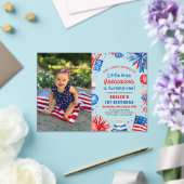 Little Miss Firecracker 4th van 1 juli Verjaardag Acryl Uitnodigingen (Insitu (Huwelijk))