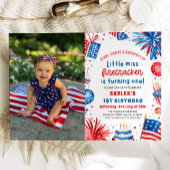 Little Miss Firecracker 4th van 1 juli Verjaardag Kaart