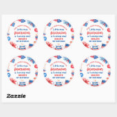 Little Miss Firecracker 4th van 1 juli Verjaardag Ronde Sticker (Vel)