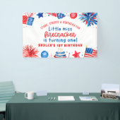 Little Miss Firecracker 4th van 1 juli Verjaardag Spandoek (Beurs)