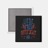 Little Miss Firecracker Grappig 4th of July Patrio Magneet (Voorkant / Achterkant)