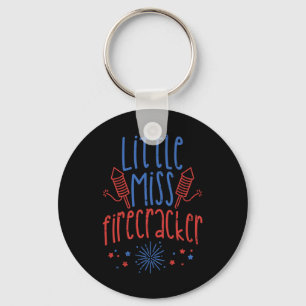 Little Miss Firecracker Grappig 4th of July Patrio Sleutelhanger
