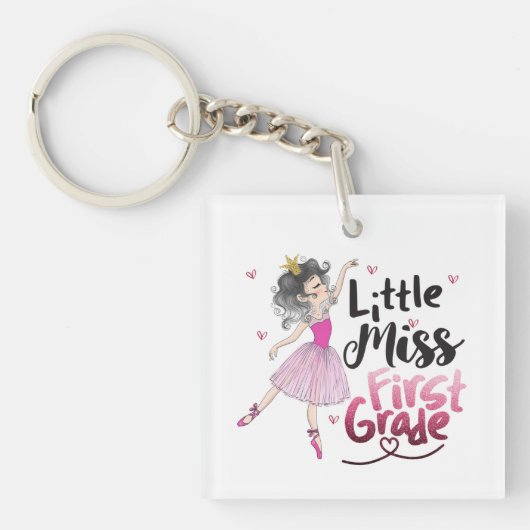 Little Miss First Grade Keychain – Back to School (voorkant)